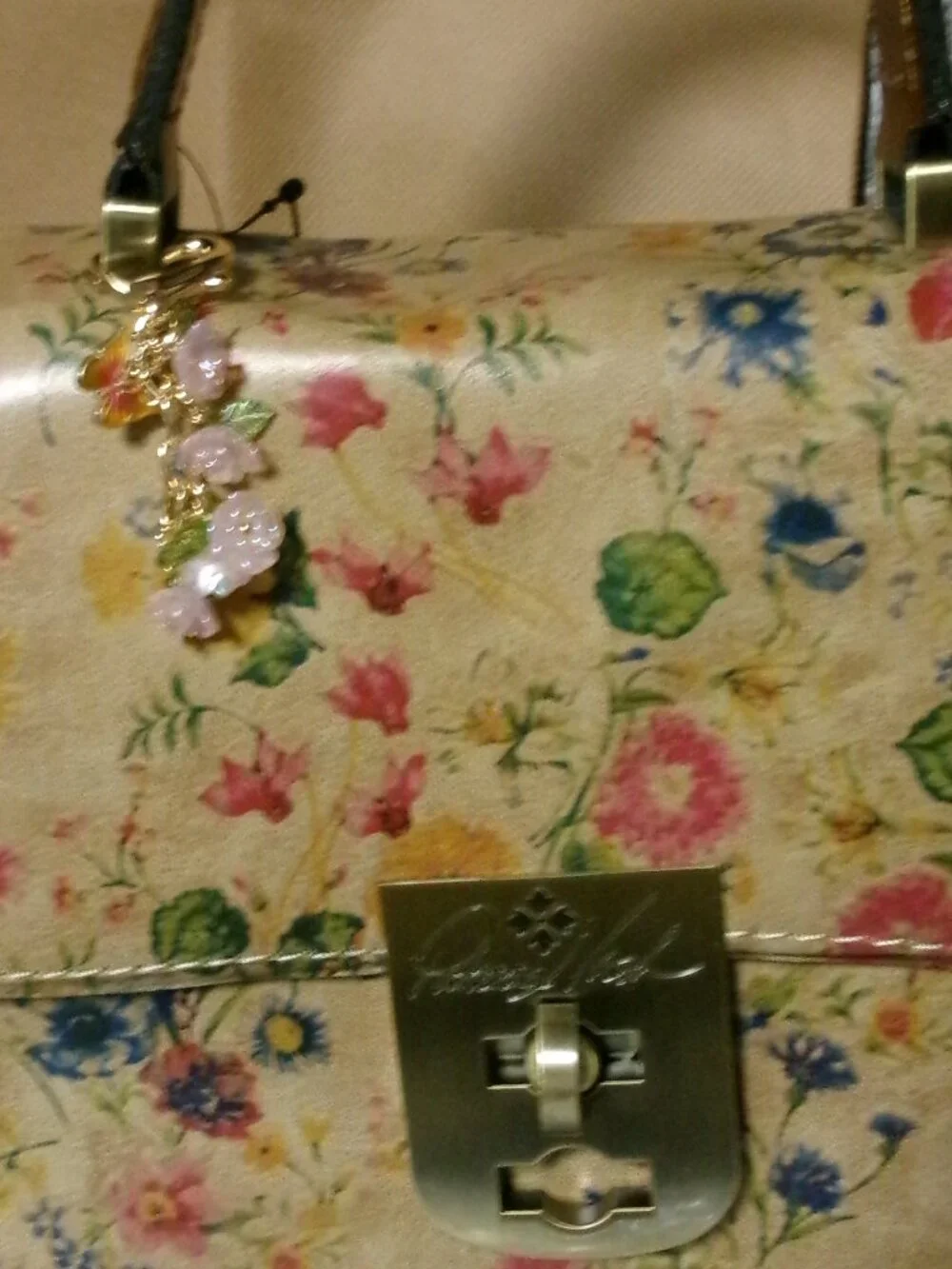 NWT Patricia Nash Leather Prairie Rose Chauncy Satchel with Crossbody Strap